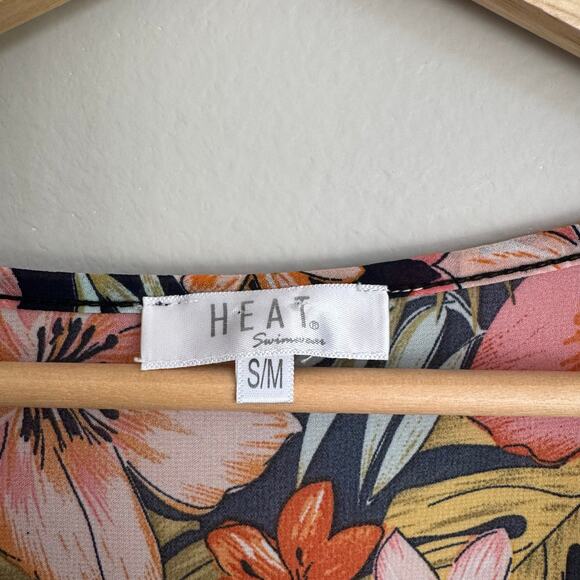 Heat Swimwear Coverup Size Small Medium Floral Hawaiian Tropical Vacation Resort - Picture 3 of 8